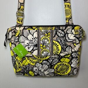 Vera Bradley Citron Floral Print Tablet Hipster Crossbody Bag Purse